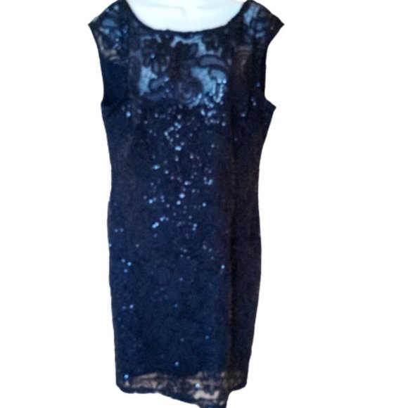 LE CHATEAU Black Lace Overly Cocktail Dress Size XL NEW NWT - Picture 1 of 4